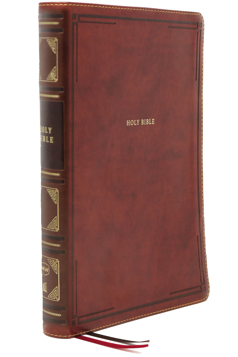 NKJV Super Giant Print Reference Bible (Comfort Print)-Brown Leathersoft Indexed