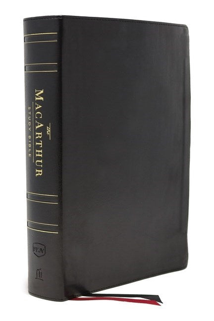 NKJV MacArthur Study Bible (2nd Edition) (Comfort Print)-Black Genuine Leather Indexed