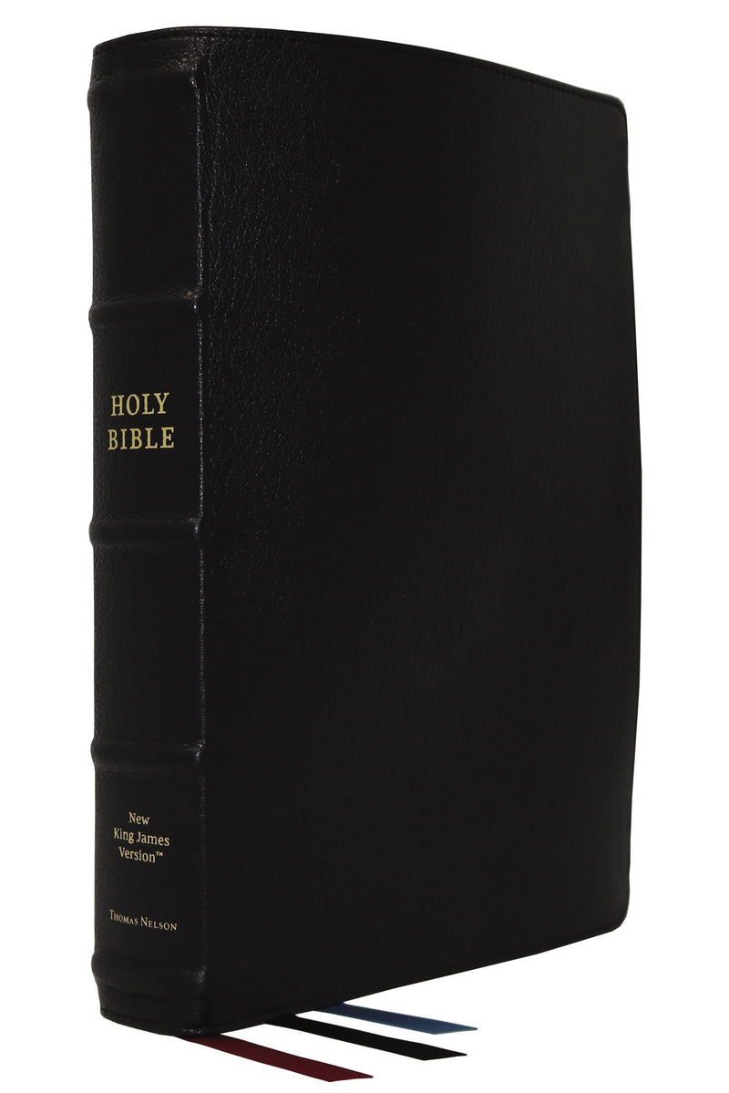 NKJV Verse-By-Verse Reference Bible/Large Print (Comfort Print)-Black Premium Goatskin Leather