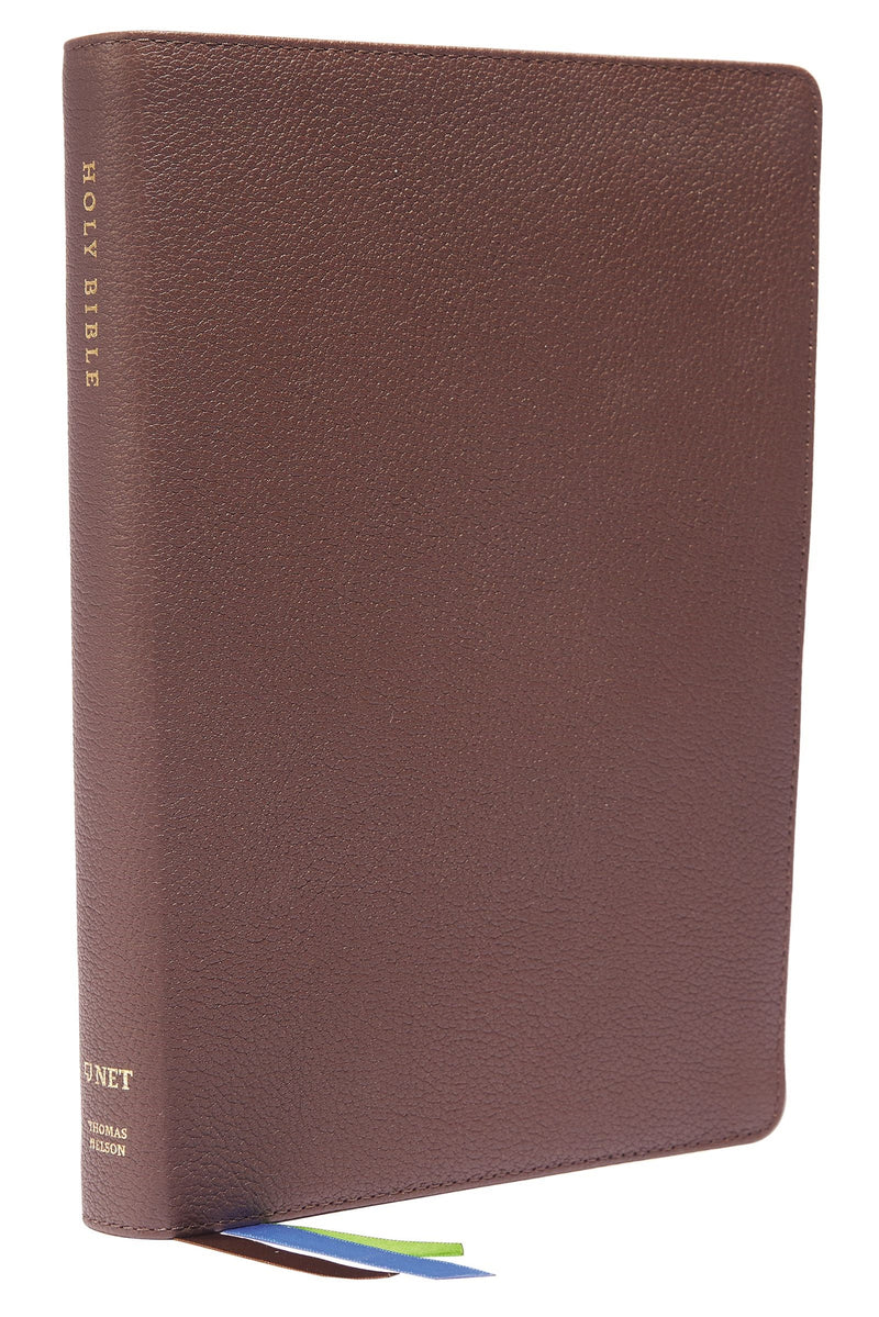 NET Thinline Bible/Large Print (Comfort Print)-Brown Genuine Leather Indexed