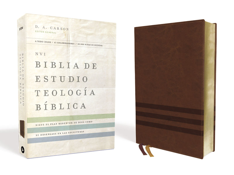 Span-NIV Biblical Theology Study Bible (Biblia de Estudio  Teologia Biblica)-Brown Leathersoft