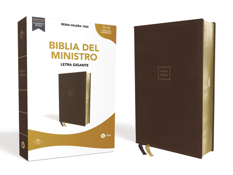 Span-RVR 1960 Minister's Bible (Santa Biblia Del Ministro)-Brown Leathersoft