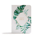 KJV On-The-Go Bible-White Floral Textured LeatherTouch