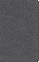CSB Thinline Bible-Charcoal LeatherTouch