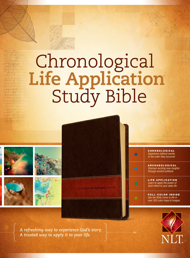 NLT Chronological Life Application Study-Brown/Tan TuTone