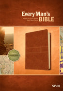 NIV Every Man's Bible-Deluxe Journeyman Edition-Burnt Khaki LeatherLike