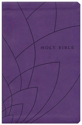 NLT Premium Gift Bible-Purple Petals LeatherLike