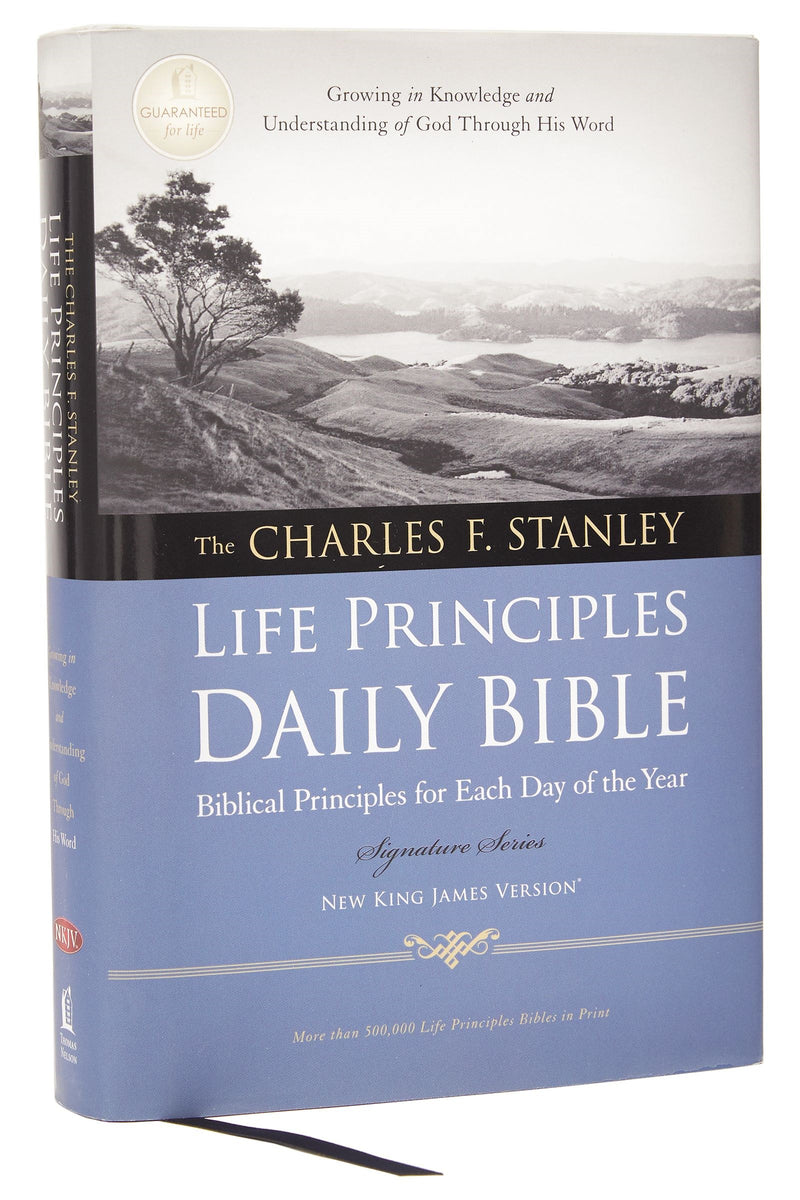 NKJV Charles Stanley Life Principles Daily Bible-Hardcover