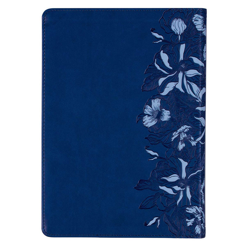 Spiritual Growth Bible Navy Blue Faux Le