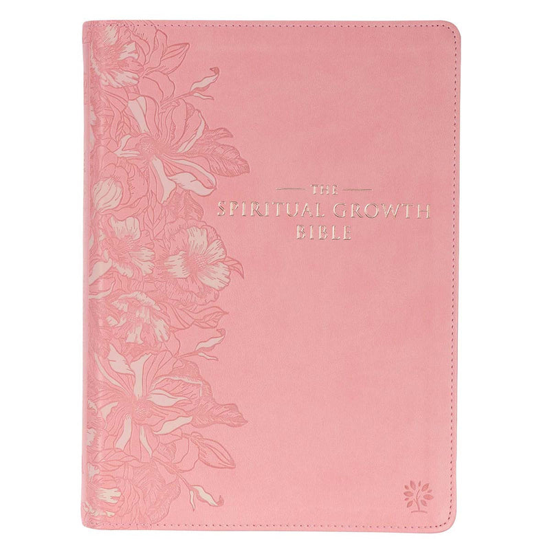 Spiritual Growth Bible Pink Faux Leather