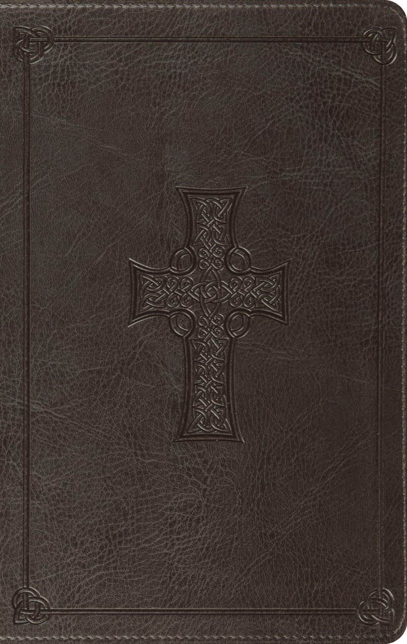 ESV Value Thinline Bible-Charcoal Celtic Cross Design TruTone