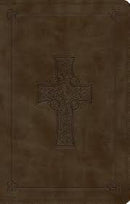 ESV Large Print Value Thinline Bible-Olive Celtic Cross Design TruTone