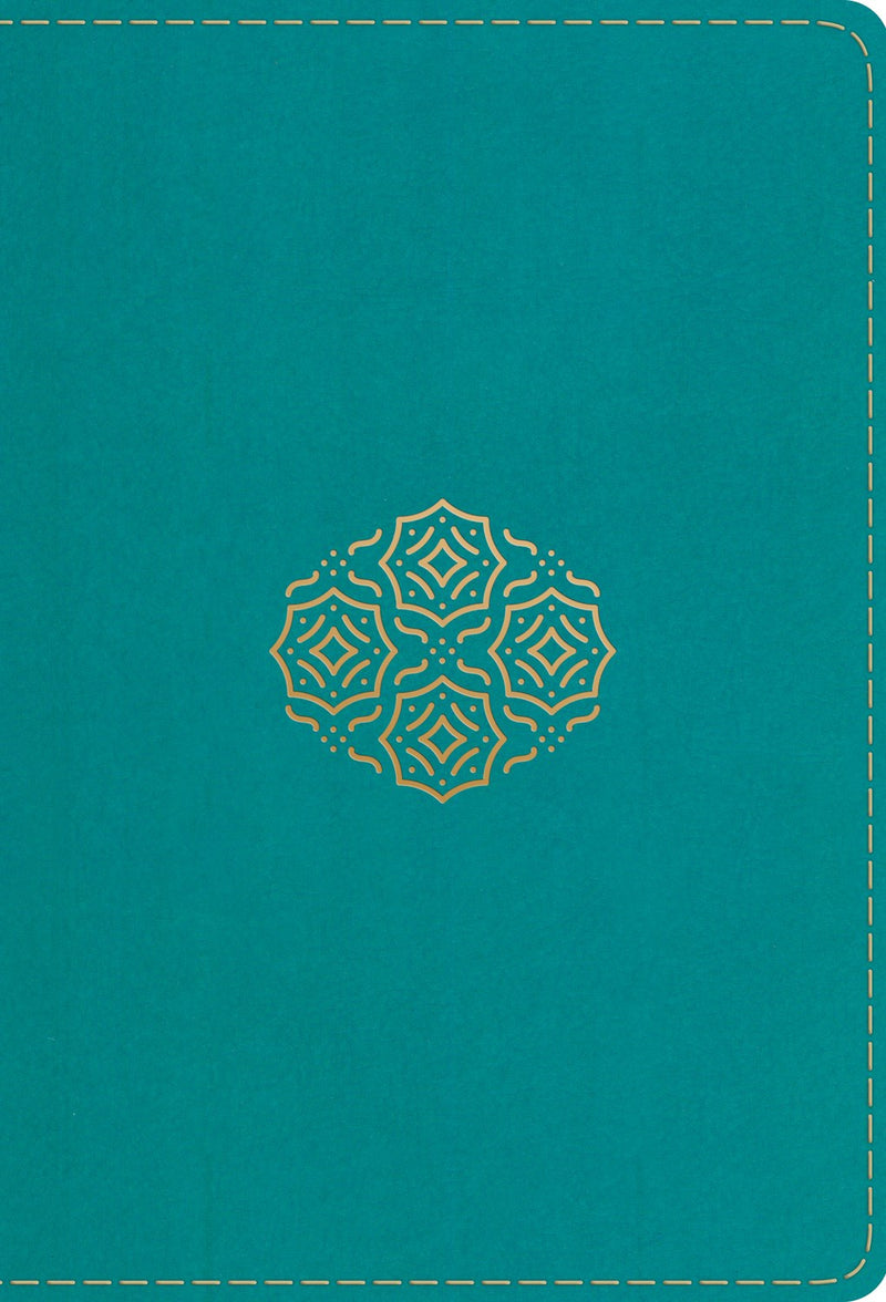 ESV Large Print Compact Bible-Teal Bouquet Design TruTone