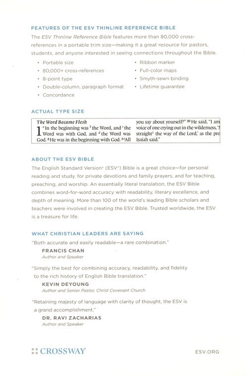 Reference bible thinline