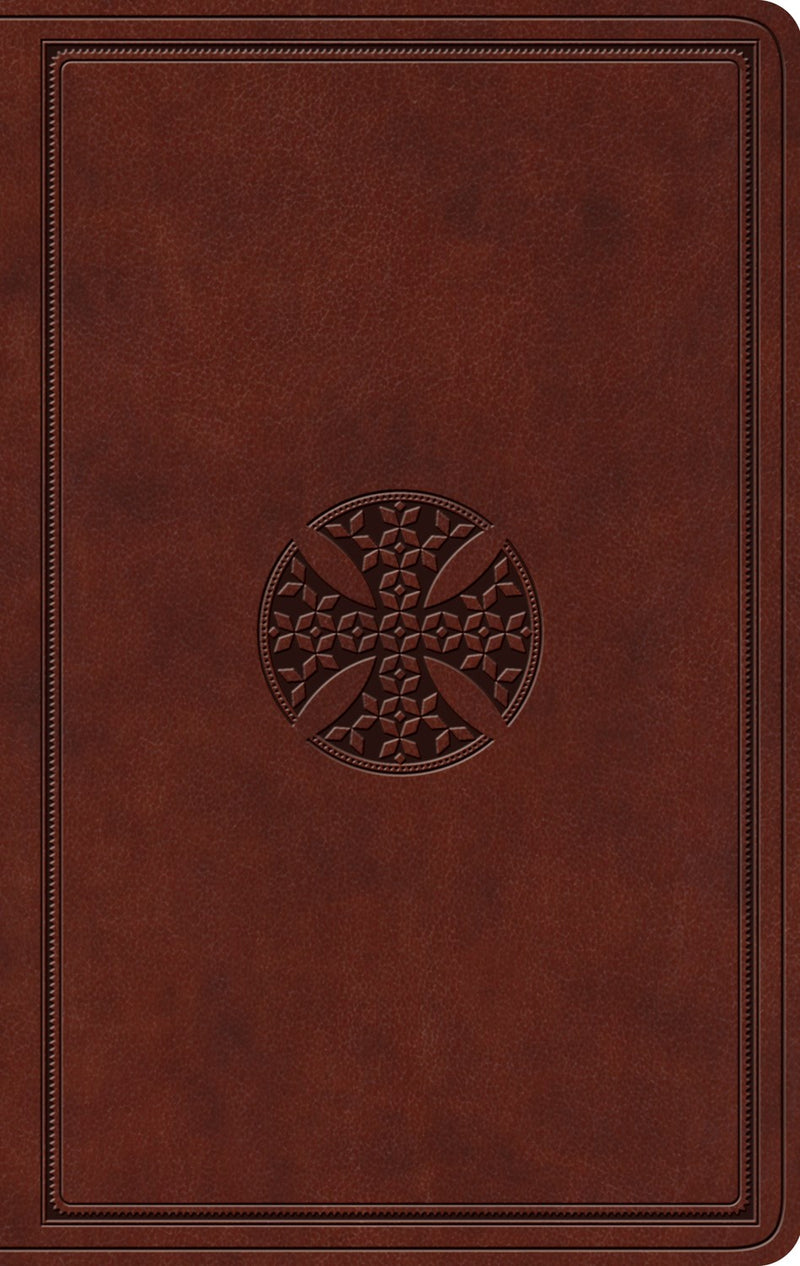 ESV Value Thinline Bible-Brown Mosaic Cross Design TruTone