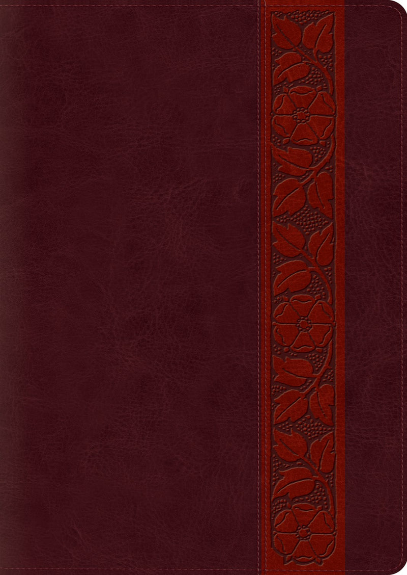 ESV Study Bible/Large Print-Mahogany Trellis Design TruTone Indexed