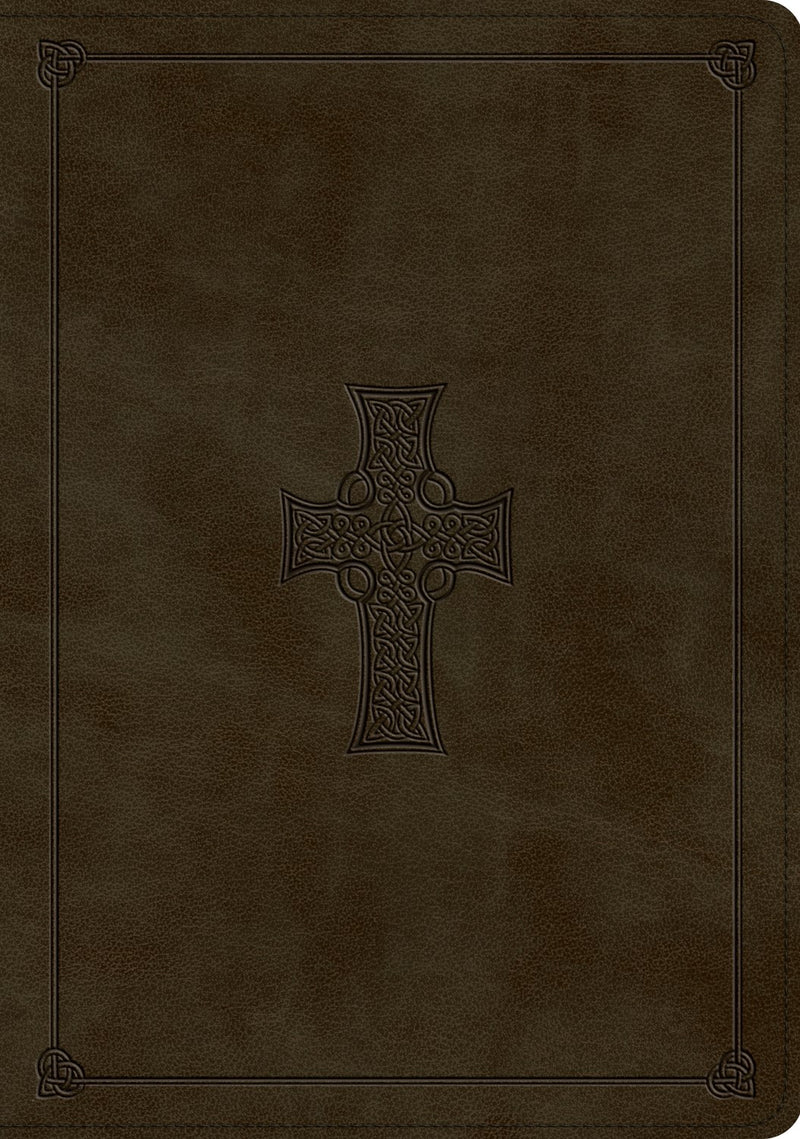 ESV Study Bible-Olive  Celtic Cross Design TruTone Indexed