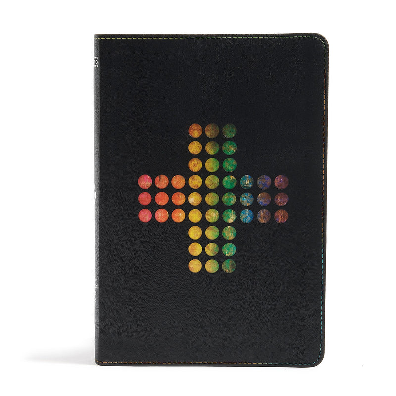 NIV Holman Rainbow Study Bible-Pierced Cross Leathertouch