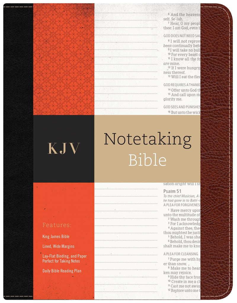 KJV Notetaking Bible-Black/Burgundy Bonded Leather