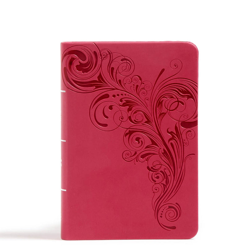 CSB Large Print Compact Reference Bible-Pink LeatherTouch