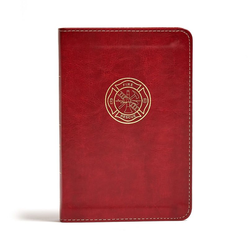 CSB Heroes Bible (Firefighter) Burgundy LeatherTouch