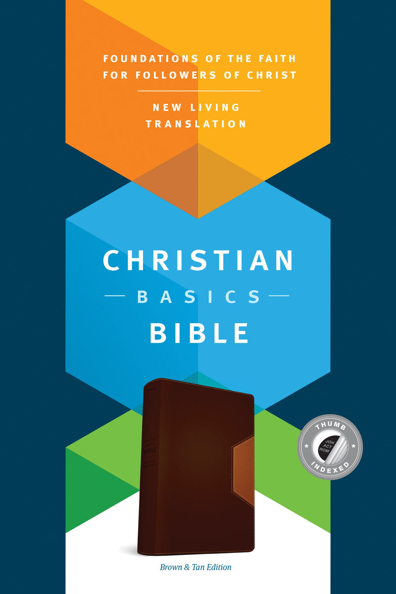 NLT Christian Basics Bible-Brown/Tan TuTone Indexed