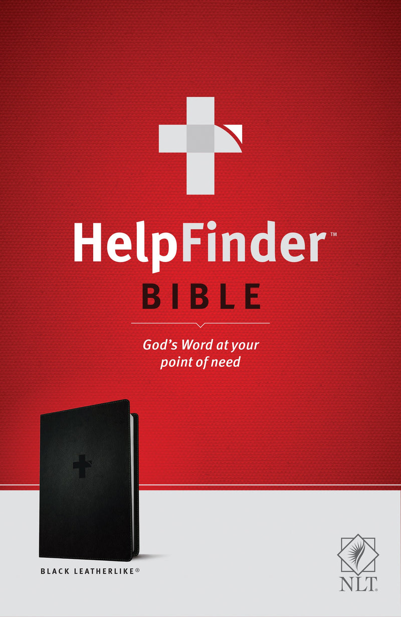 NLT Helpfinder Bible-Black LeatherLike