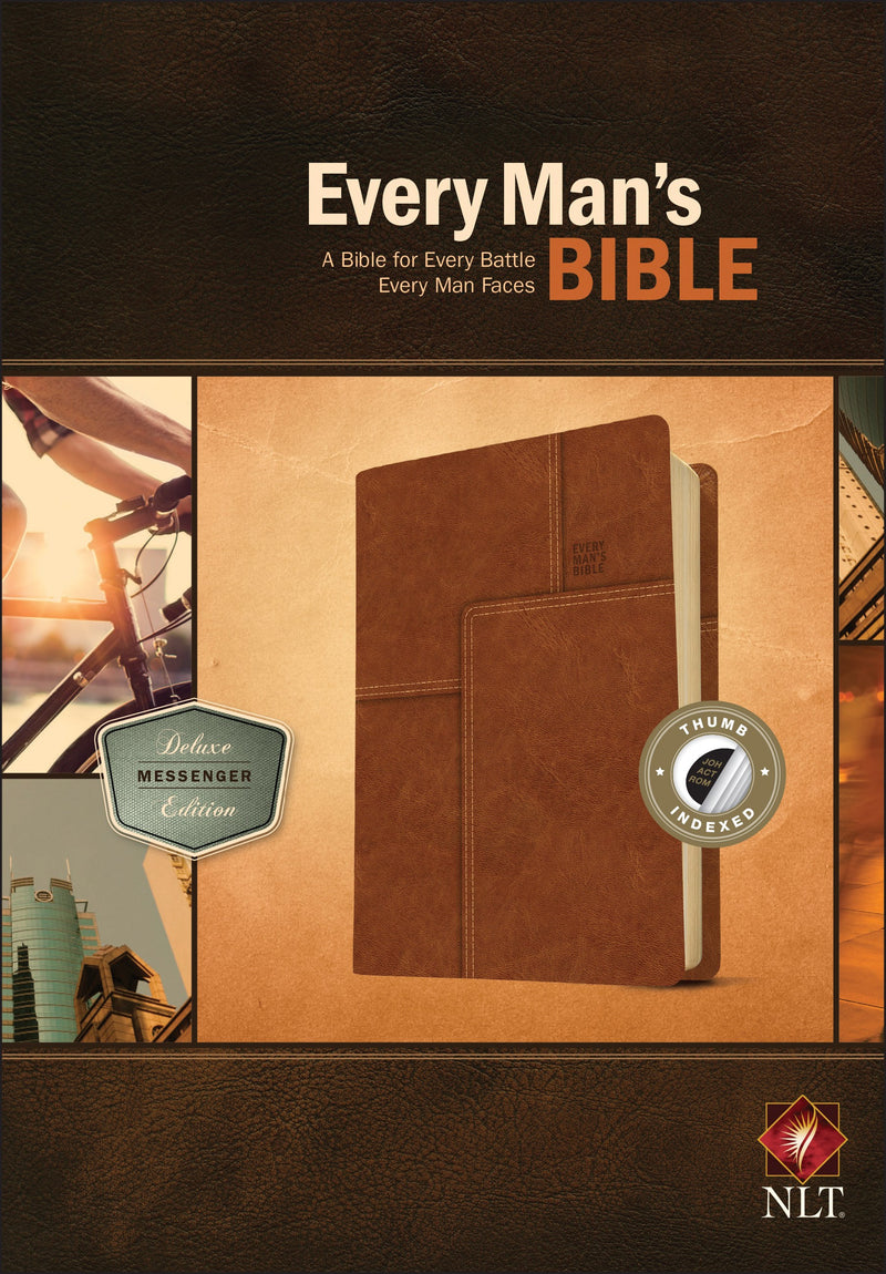 NLT Every Man's Bible: Deluxe Messenger Edition-Layered Brown LeatherLike Indexed