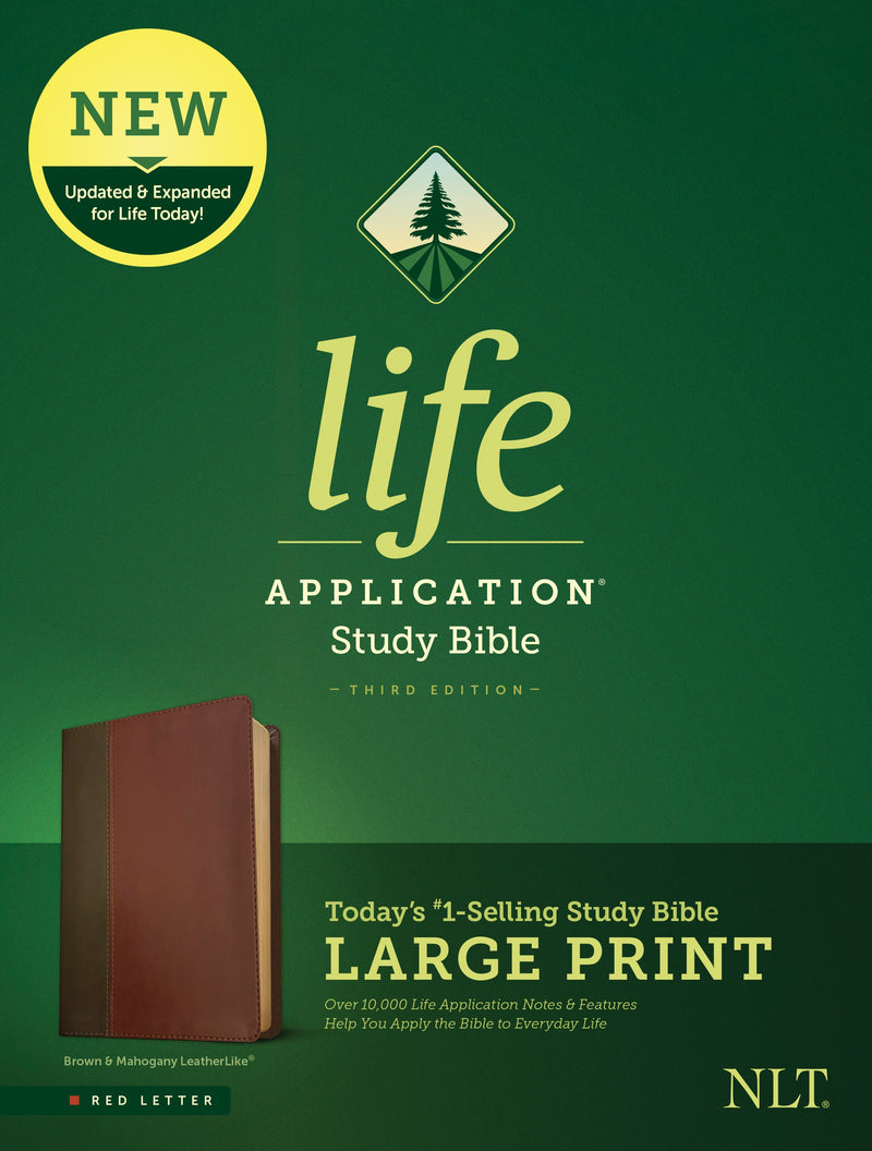 NLT Life Application Study Bible/Large Print (Third Edition) (RL)-Brown/Tan LeatherLike 