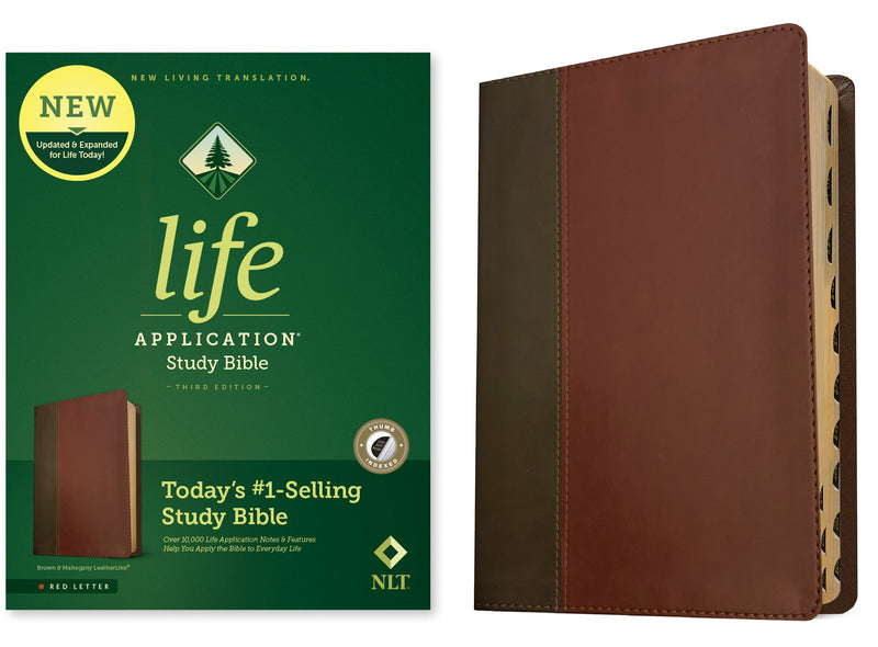 NLT Life Application Study Bible (Third Edition) (RL)-Brown/Tan LeatherLike Indexed