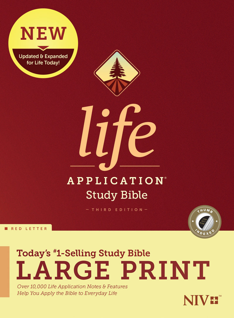 NIV Life Application Study Bible/Large Print (Third Edition) (RL)-Hardcover Indexed