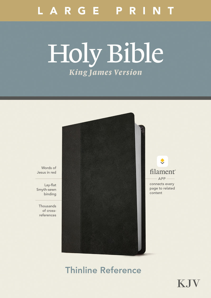 KJV Large Print Thinline Reference Bible/Filament Enabled Edition-Black/Onyx LeatherLike 