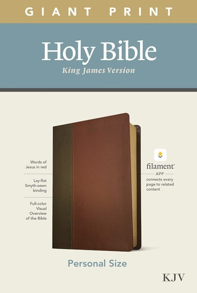 KJV Personal Size Giant Print Bible/Filament Enabled-Brown/Mahogany LeatherLike