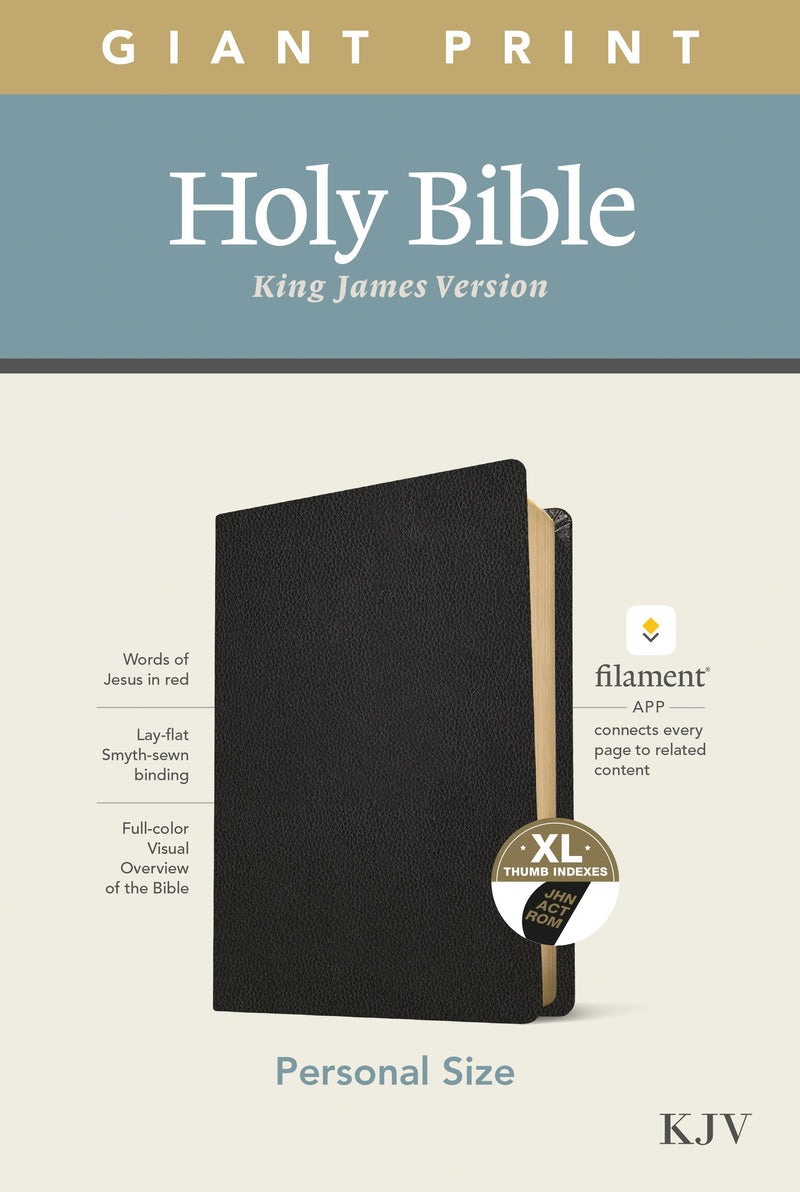 KJV Personal Size Giant Print Bible/Filament Enabled-Black Genuine Leather Indexed