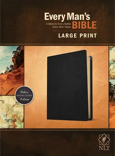 NLT Every Man's Bible/Large Print-Black Genuine Leather