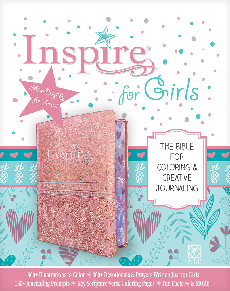 NLT Inspire Bible For Girls-Pink LeatherLike