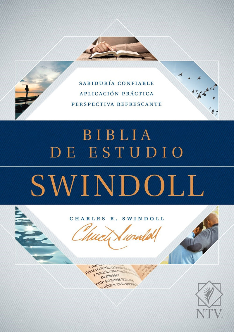 Span-NLT Swindoll Study Bible (NTV Biblia De Estudio Swindoll)-Blue Hardcover Indexed