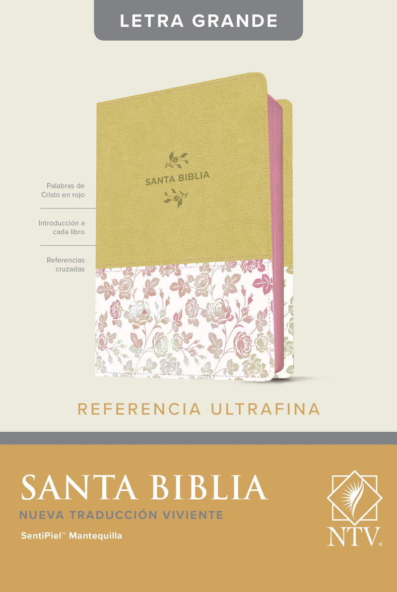 Span-NTV Large Print Reference Bible (Santa Biblia Edicion ziper con referencias)-Vintage Cream LeatherLike Indexed