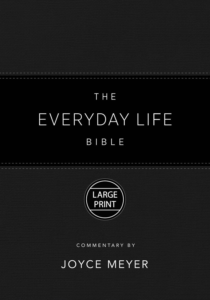 Amplified Everyday Life Bible Large Print-Black LeatherLuxe
