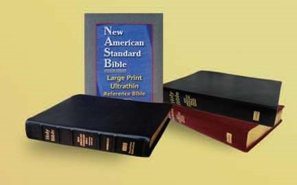 NASB Large Print Ultrathin Reference Bible-Black Genuine Leather