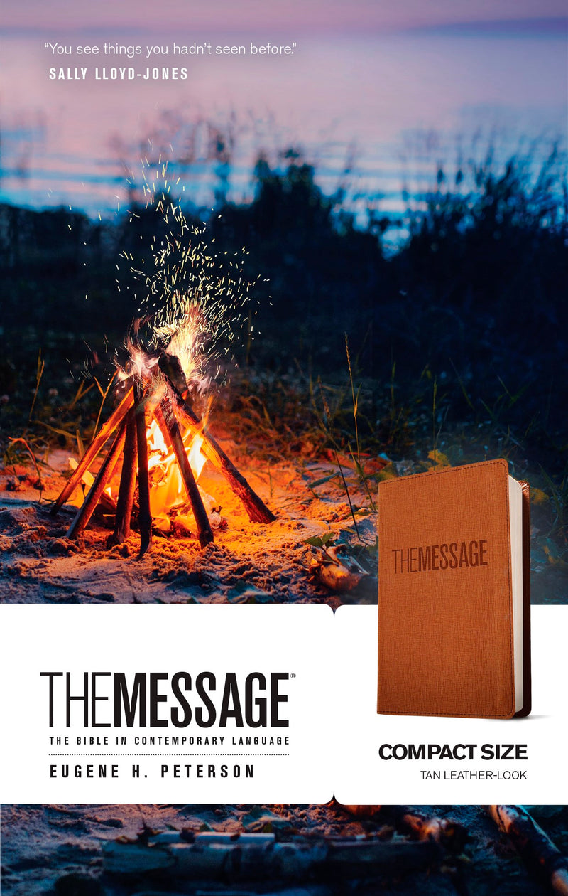 The Message Compact Bible-Tan LeatherLook