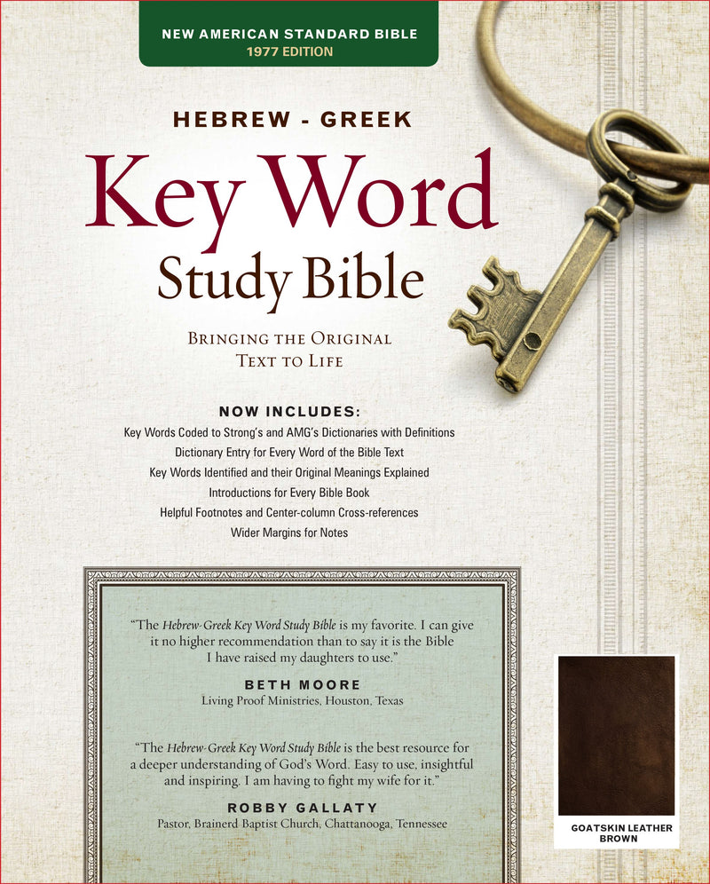 NASB Hebrew-Greek Key Word Study Bible-Brown Genuine Goatskin Leather