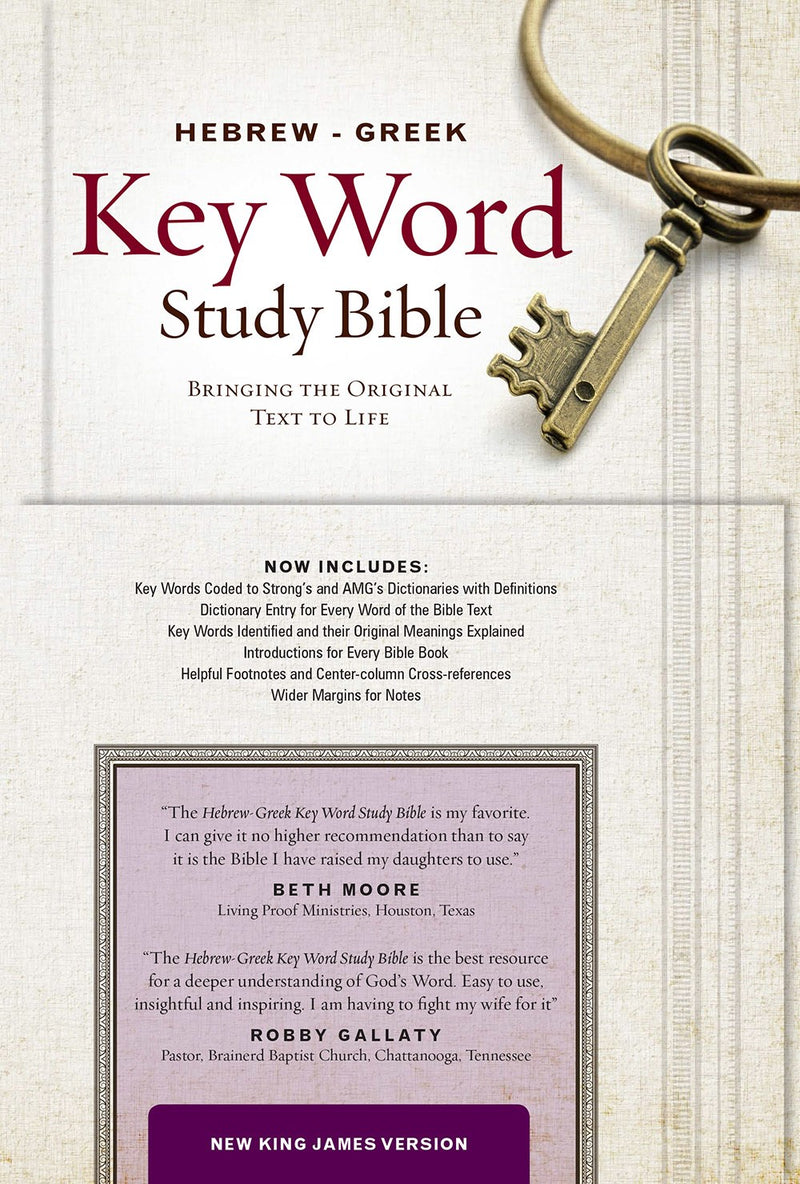 NKJV Hebrew-Greek Key Word Study-Black Genuine Leather Indexed