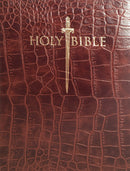 KJV Sword Study Bible/Giant Print-Walnut Alligator Bonded Leather Indexed 