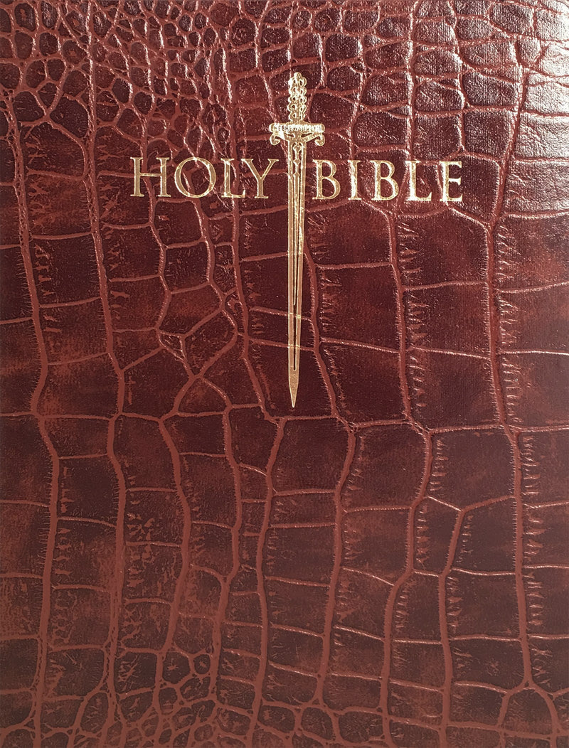 KJV Sword Study Bible/Giant Print-Walnut Alligator Bonded Leather Indexed 