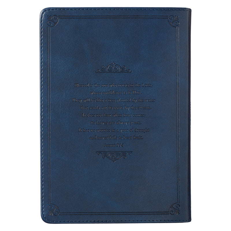 Blessed Is The One Navy Faux Leather Cla