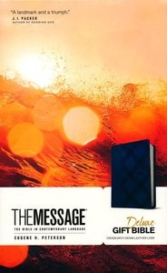 The Message Deluxe Gift Bible-Crosshatch Denim LeatherLook