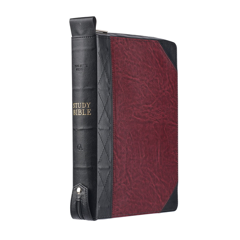 KJV Study Bible Black and Burgundy  Zipp