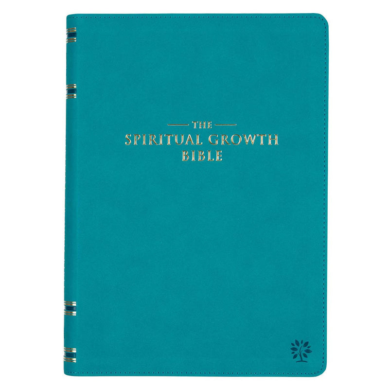Spiritual Growth Bible Teal Faux Leather