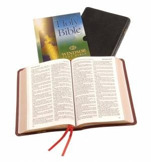 KJV Windsor Text Bible-Black Calfskin Leather (